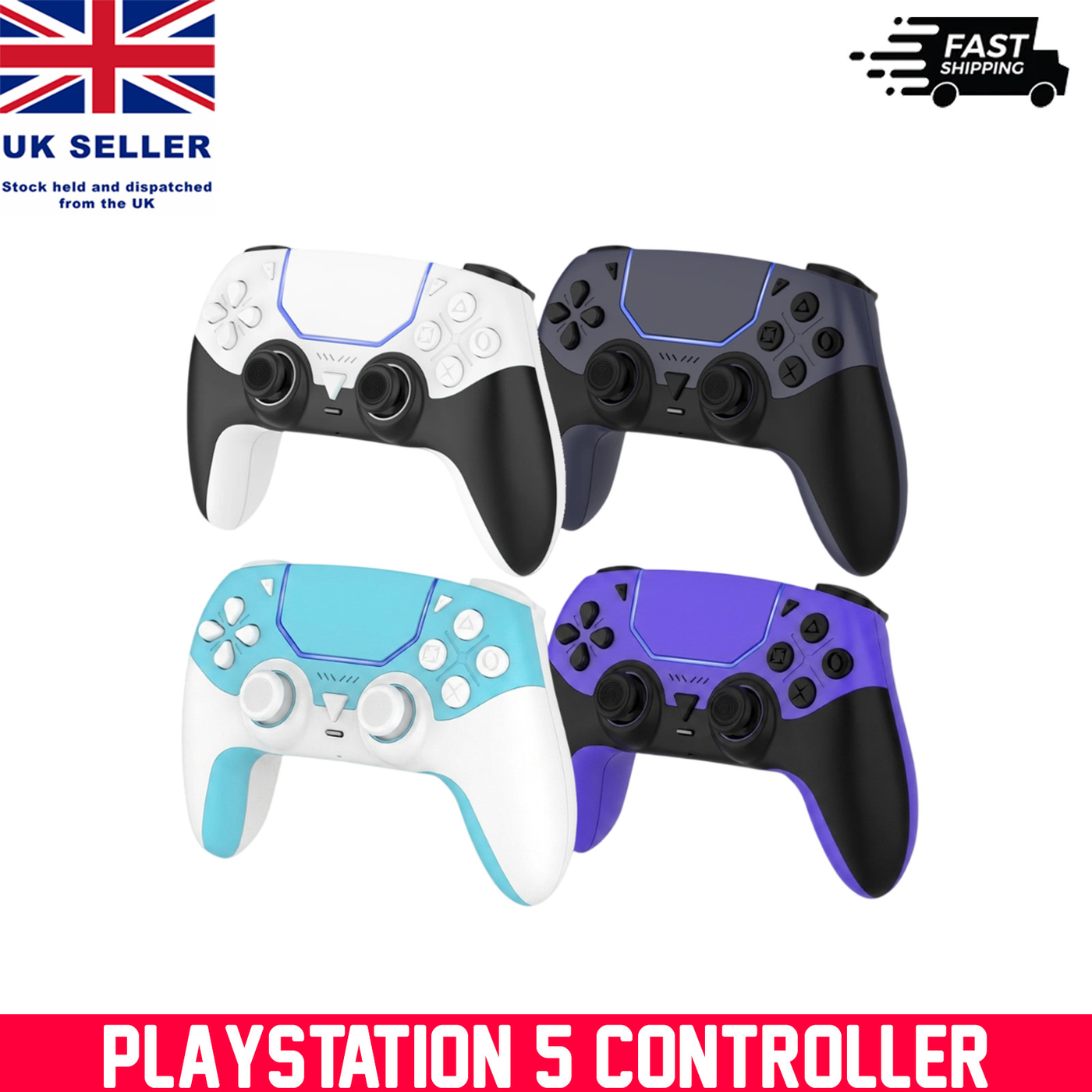 PlayStation 5 compatible wireless controllers with Hall Effect sticks in four colours