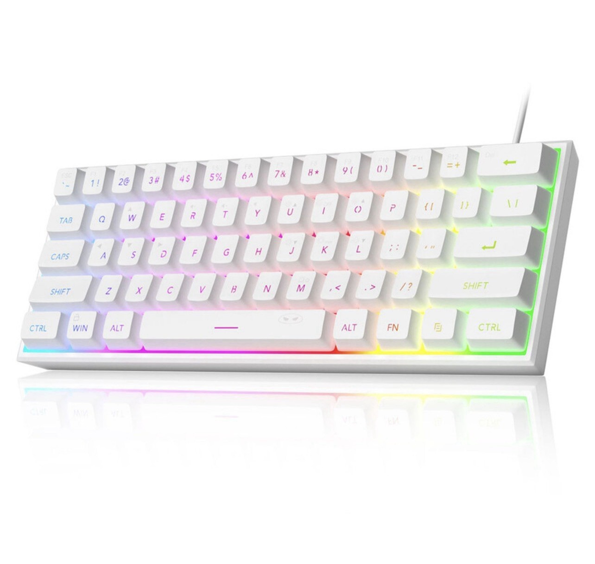 MageGee TS91 60% Wired Gaming Keyboard, QWERTY US Layout, RGB Backlit 61-Key